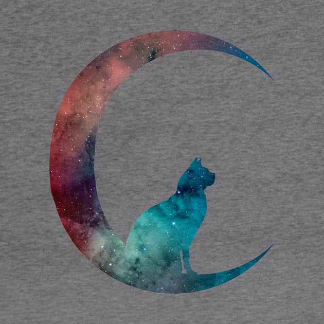 Cat Sitting On The Moon by TheJollyMarten